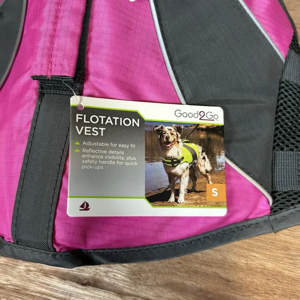 Good2Go Dog Flotation Vest Size EXTRA-SMALL 11-18 Lbs PINK / GRAY Boat Pool NWOT